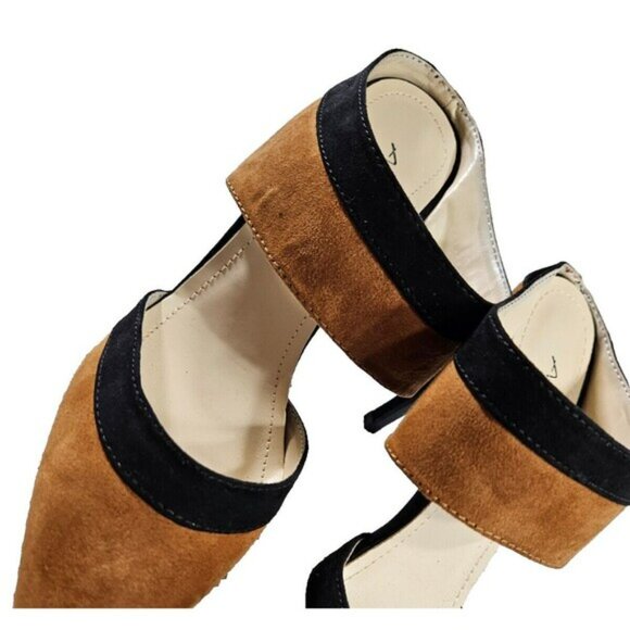 Anne Michelle Women's Brown Pointy Toe Instep Strap Solid  Heels Size 8.5 - Picture 2 of 9